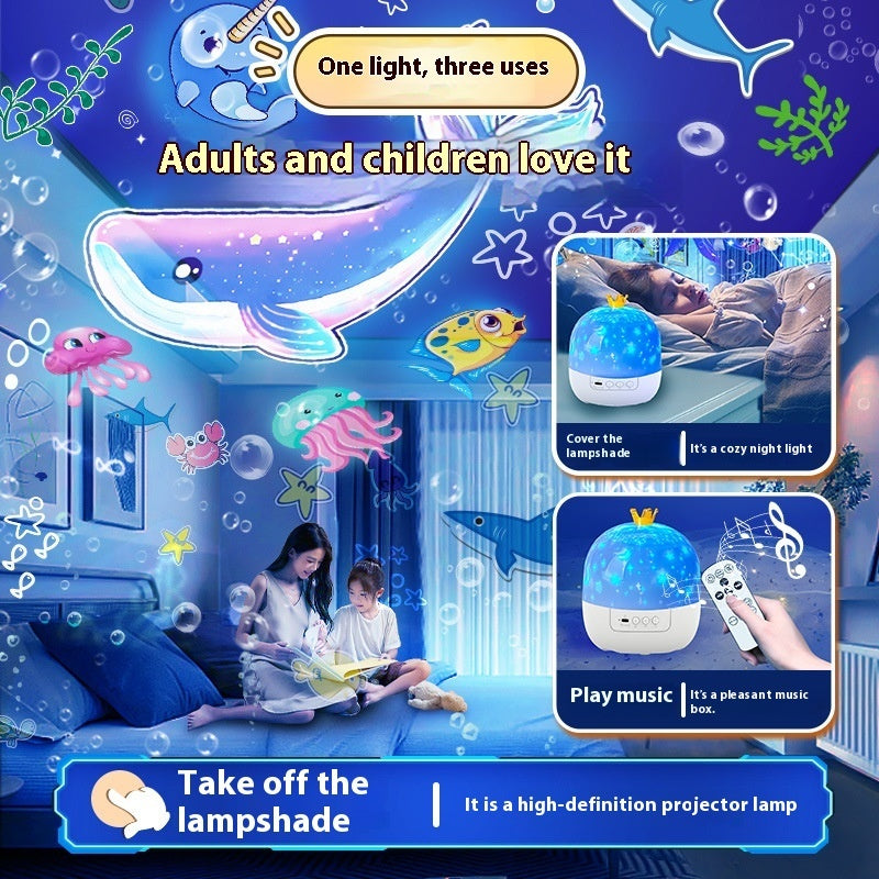 Dream Starry Sky Music Box Birthday Gift Crown Starry Sky Projection Lamp